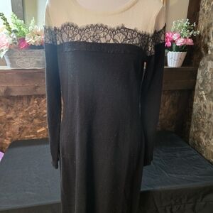 Apt. 9 Black and Cream Long Sleeve Dress